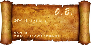 Off Brigitta névjegykártya